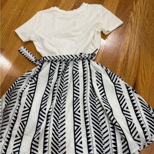 Cupshe Black and White Tribal Pattern Dress